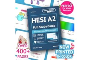 HESI A2 Study Guide 2025–2026: Full-Color Exam Prep Book with 5 Practice Tests, Mobile App, AI Tutor Chat, Flashcards, Video Lessons, and Answer Explanations for the HESI Admission Assessment