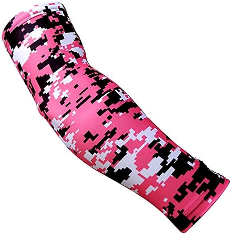 Nexxgen Sports Apparel Moisture Wicking Compression Arm Sleeve (Single) - Men, Women, Adult &amp; Youth - 40 Colors – Digital Camo &amp; Elite (X-Large, Pink/Black/White)