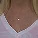 Sterling Silver Tiny Dot Necklace - Round Circle Bead Floating Pendant Necklace for Women