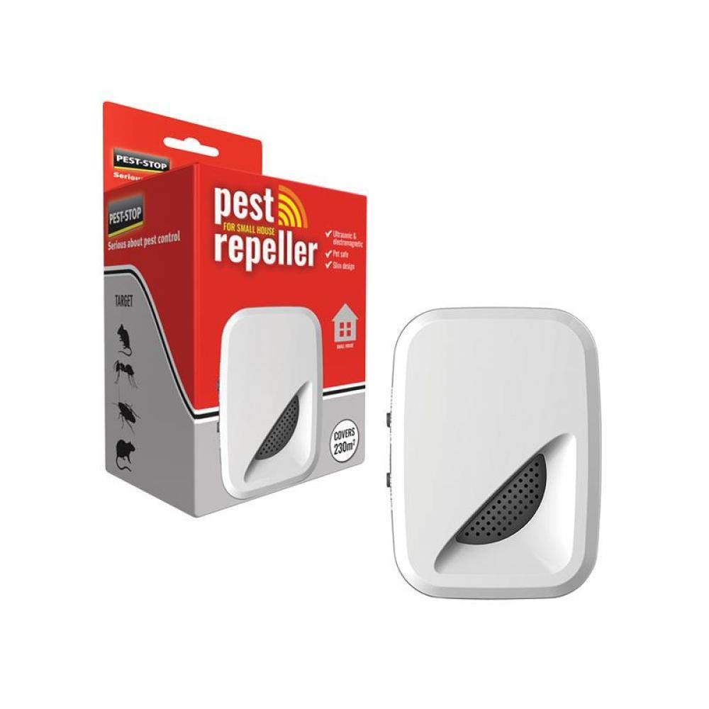 Pest-Stop Small House Indoor Pest Repeller – Ultrasonic & Electromagnetic Pest Control – Targets Mice, Rats, Spiders, Cockroaches, Ants & Flies – Covers 2,500 sq. ft.
