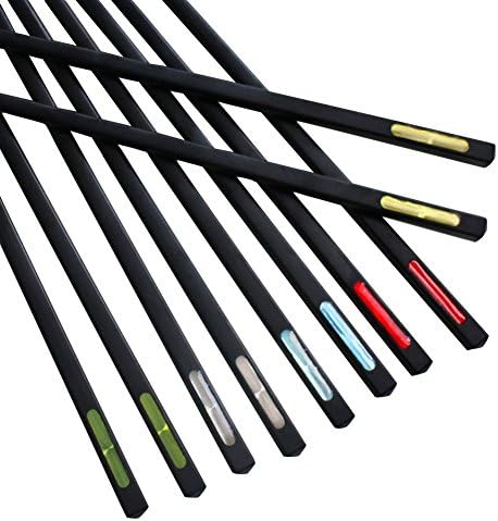 Chopsticks by Suncha Reusable Unbending Rainbow Sticks,Healthy Alloy Anti-slip Chopstick for Family High-temperature Resistance,9.5" 5 Pairs (Set of 10pcs)