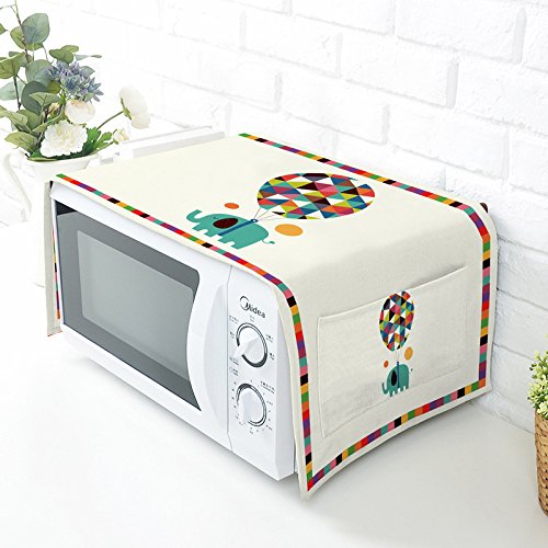 Microwave Oven Dustproof Cover Protective Cover with Cotton & Linen