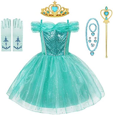 Little Girl Princess Belle Cinderella Sleeping Beauty Jasmine Costume Fancy Dress Up