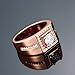 Men's Cz Layered Squares Fashion Cubic Zirconia Rings(Rose Gold Plated)