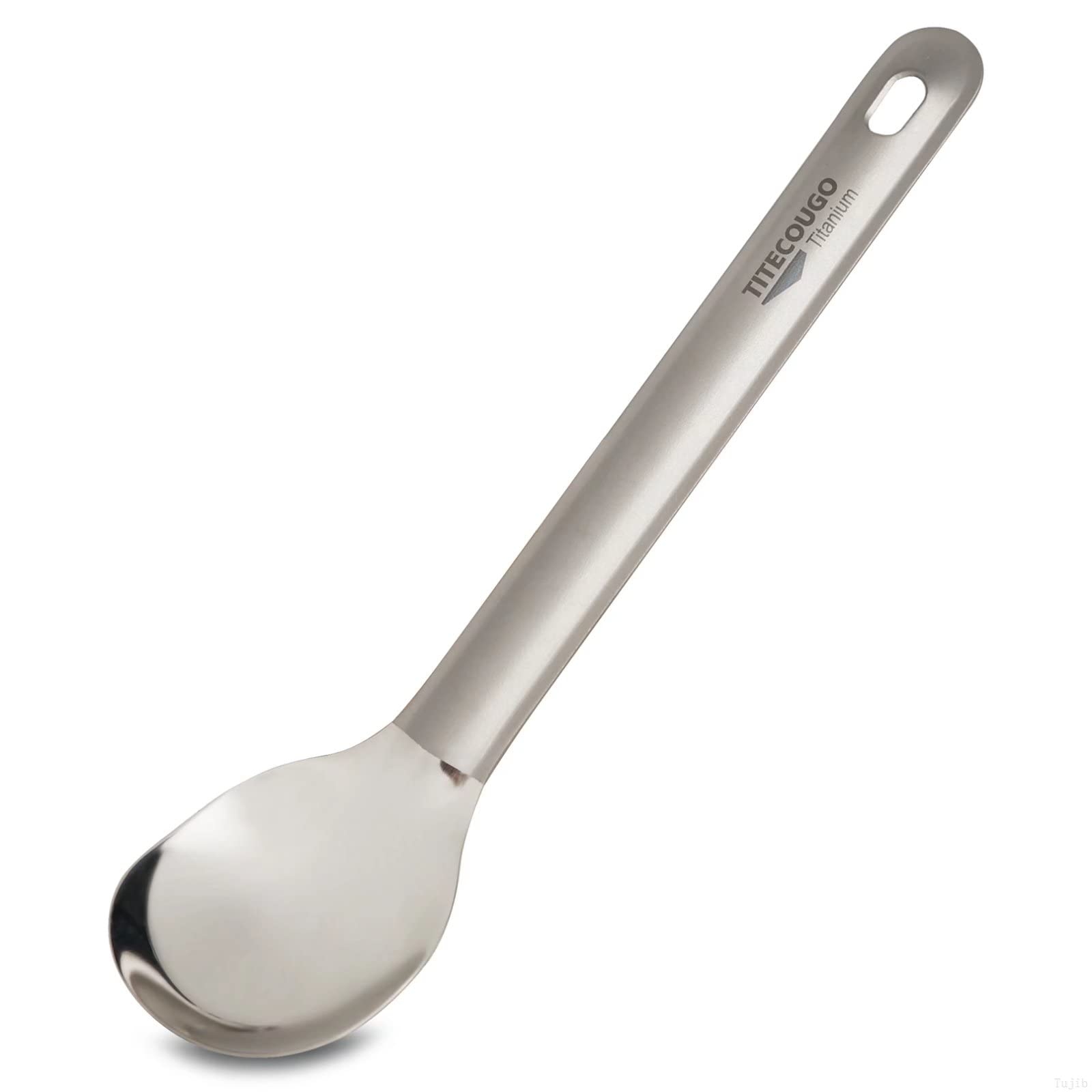 TITECOUGO Titanium Spoon, Camping Spoon Titanium Reusable Multitool Lightweight Camp Outdoors Hiking Travel Convenient Picnic Short Spoon Portable Flatware 1 pack