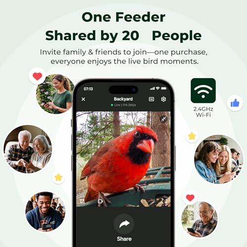 Kiwibit Solar Smart Bird Feeder with Camera, AI Bird Species Identification, 8MP Photos, 4K UHD Video Live Stream Wild Bird House Feeders for Outdoors, Birdwatching Gifts for Bird Lovers, Green