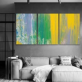 3 Plane Canvas Wall Art - Color Block Abstract Art for Living Room - Modern Home Art Stretched and Framed Ready to Hang - 16"x24" x 3 Panels