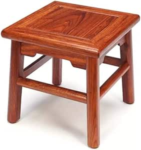 HJCA Taburete Taburete Cuadrado Mesa de centro de caoba Taburete bajo