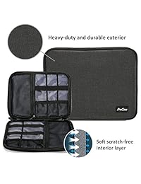 Procase electrónica Gadget de viaje organizador Tech bolsa, práctica bolsa de Gear accesorios almacenamiento bolsa de transporte para disco duro Cable USB SD Card Cámara Flash Disk Power Bank, color negro