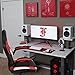 Homall Gaming Office Computer Racing Desk Ergonomic High Back Adjustable Swivel PU Leather Executive Chair for Adults with Flip Up Padded Arms (Red)