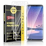 AMBBERDR [3-Pack] Screen Protector for Samsung Galaxy S9 Plus Max Coverage Flexible Film [Not Wet Applied] with Lifetime Replacement Warranty