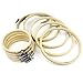 BAKHUK 10Pieces Round Wooden Embroidery Hoops Set - 5Pcs 4 inch and 5Pcs 6 inch Bulk Adjustable Bamboo Circle Cross Stitch Hoop Ring with 10 Pieces Sewing Needles