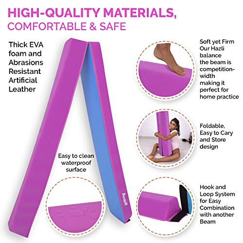 Hazli Folding Gymnastics Balance Beam for Home Practice - Kids 8FT Balance Beams for Gymnastic
