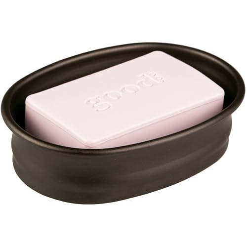 iDesign Olivia Countertop Bar Dish, Metal Soap Holder for Bathroom, Shower, Vanity, Bronze