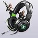 Gaming Headset, 3.5mm Wired Bass Stereo Gaming Headphones with Mic & LED Light for Laptop Computer, Cellphone, PS4 and so on- Volume Control (Black+Green)thumb 2