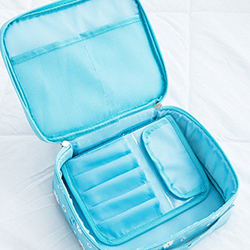 FOERTENG Travel Waterproof Makeup Bag Cosmetic Large Capacity Train Case Toiletry Bags for Women (A)