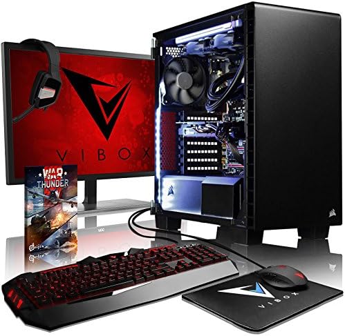 Vibox Armageddon RS580-589 Gaming PC Computer with Game Voucher, Win 10, 28" 4K Monitor (4.0GHz AMD Ryzen Quad-Core Processor, MSI Radeon RX 580 Graphics Card, 16GB DDR4 RAM, 240GB SSD, 3TB HDD)