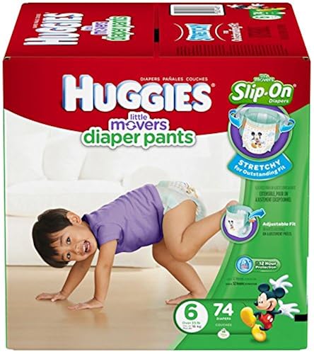 Huggies Little Movers Slip-On Diapers, Size 6, 74 Count in Oman