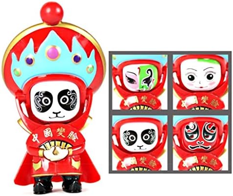Chinese Traditional Creative Face Changing Doll Sichuan Opera Figure Toys novelty Gift decorations (Red)