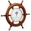 Nautical Premium Wood Ship Wheel W/ Downton Abbey Time's Clock | Pirate's Gift | Beach Home Decor | Nagina International… 51iFME%2ByZ4L. SS100