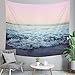 Birsppy Sea Waves Tapestry Wall Hanging Ocean Tapestry for Dorm, Pink, W59 L51