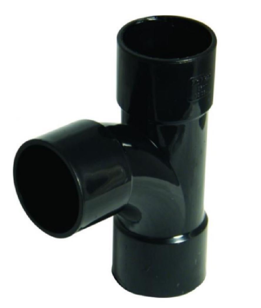 40mm (43mm) Black Solvent Waste Pipe Swept Tee - Bag of 5
