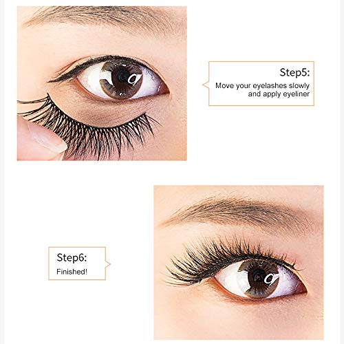 Pengxian New Material 5 Pairs of Non-Magnetic False Eyelashes Set Liquid Magnetic Eyeliner For Use with Magnetic False Lashes Pen with Special Iron Tweezers/Magnetic Eyeliner Look-No Glue Needed