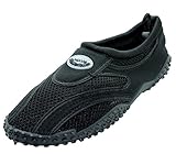 Men's Water Shoes Aqua Slippers Yoga Exercise Socks With Drawstring Closure (11, Black / Black)