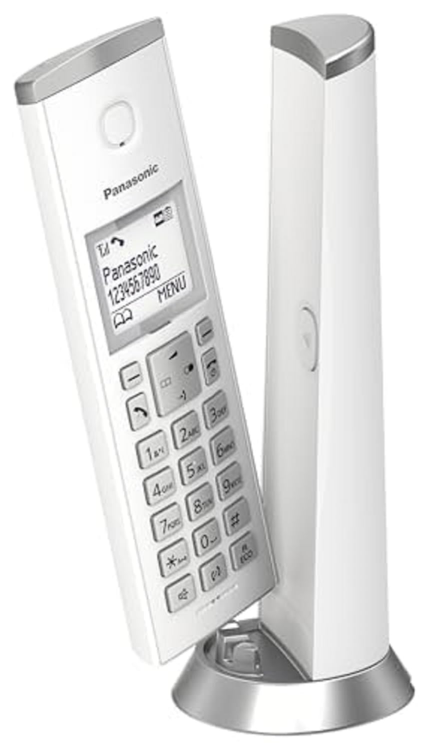Panasonic KX-TGK220 Designer Cordless Phone, with answerphone, call blocker and do not disturb mode - White