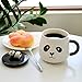 Teagas Cute 3D Ceramic Panda Coffee Mug with Lid and Spoon Gift for Mom Women Teacher Wife