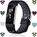 Wepro Bands Compatible with Fitbit Charge 2 HR for Men Women Girls Kids, Replacement Accessory with Air Holes, Large, Black on Grey