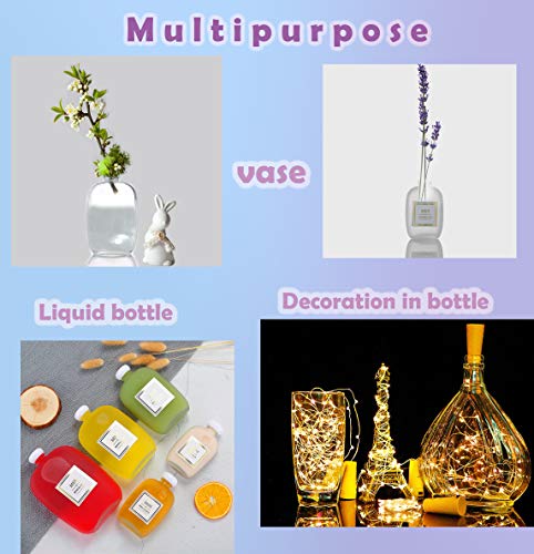 6 Packs Small Juice Mini Glass Liquor Wine Bottles for Beer Milk Beverage Perfume Oil Sauce Whiskey Soda Liquid Storage Honey Drink Containers with Leak Proof Cap (100ML/3.38OZ, Frosted Glass)