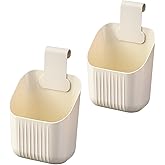 Restynic 2-Pack Hanging Wall Baskets with Detachable Hooks - No Drill Space-Saving Organizer for Kitchen & Bathroom