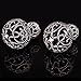 SheLian Vintage Front Back Womens Double Side Round Ball Stud Earrings(Antique Silver Tone)