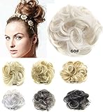 Bridal Hair Bun Updo Scrunchie Hairpiece Wig Hair Ribbon Ponytail Extensions Clips Straight Drawstring Hair Chignons Topknot Knot #60