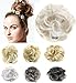 Bridal Hair Bun Updo Scrunchie Hairpiece Wig Hair Ribbon Ponytail Extensions Clips Straight Drawstring Hair Chignons Topknot Knot #60