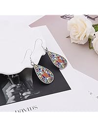 Aretes colgantes de plata esterlina, con forma de gota, hechos a mano, de estilo bohemio