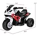 Costzon Kids Ride on Motorcycle, 6V Battery Powered 3 Wheels Motorcycle Toy for Children Boys & Girls, Electric Ride on Motorcycle w/Headlights &Music, Pedal (Red)
