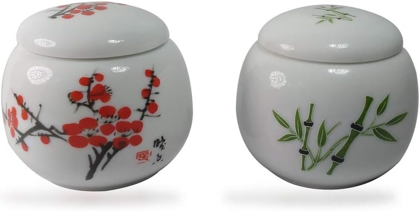 2 Ceramic Jars Ornament Sets Dining Coffee Table Collectible Desktop Centerpiece Floating Wall Shelves Ornaments (Set C)