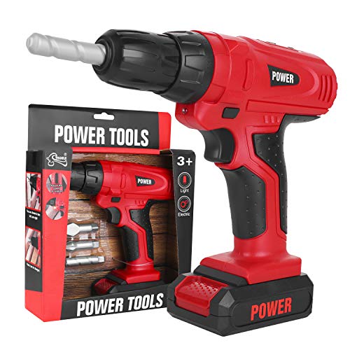 Young Choi's Kids Size Power Construction Toy Pack Tool Play Realistic Drill with Sound, Toddlers Pretend Play Yard Work Lawn Equipment Plastic Drill Toy for Boys Garden Tool - Thumbnail 6