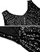 IN'VOLAND Women's Plus Size Sequin Dress Sleeveless Glitter Dresses Sparkly V Neck Party Cocktail Bodycon Dress Black