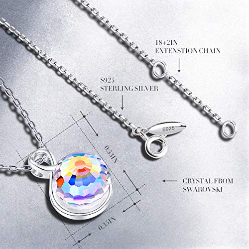 CRYSLOVE Collana Per Donna Argento Sterling 925 Fantastico Mondo Infinito Aurore Boreale Ciondolo Collana Crystal, Regali Romantico