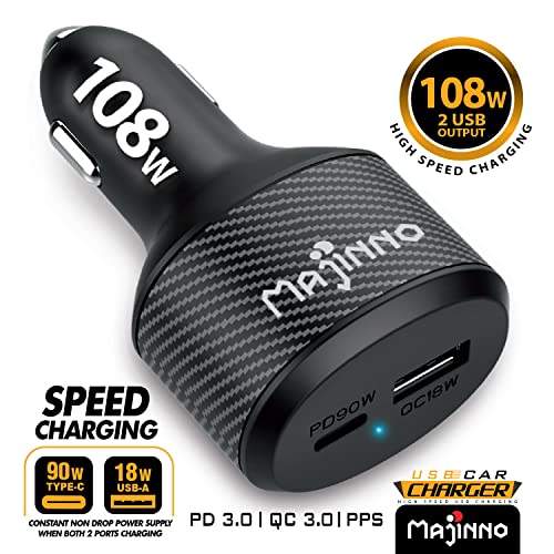 USB C Car Charger Fast Charge pd PPS Charger 108w for iPhone Laptop 90w