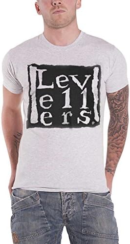 Levellers T Shirt Classic Band Logo Levelling The Land Official Mens Grey