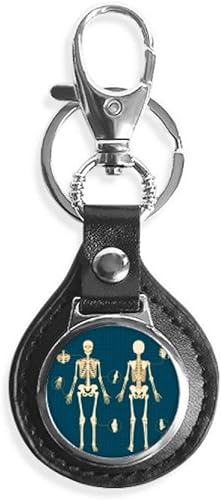 Amazon スケルトンイラスト 人間のスケルトンレザーメタルキーチェーンリング 車のキーチェーン ギフト Diythinker キーホルダー チェーン