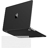 MOSISO Compatible with MacBook Air 13 inch Case 2026 2025 2024-2022 M4 A3240 M3 A3113 M2 A2681, Seamlessly Closes Crack-Resistant Hard Case&Keyboard Cover for MacBook Air 13.6 Case, Black Clear
