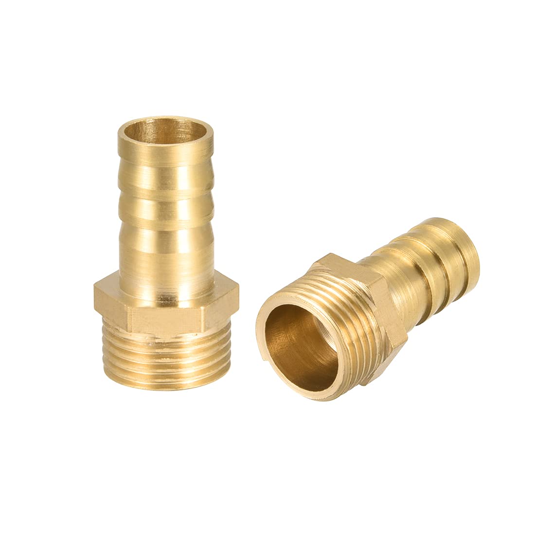 sourcing map Brass Hose Barb Fitting,Connector,12mm Barb x G3/8 Male Pipe Adapter,2Pcs