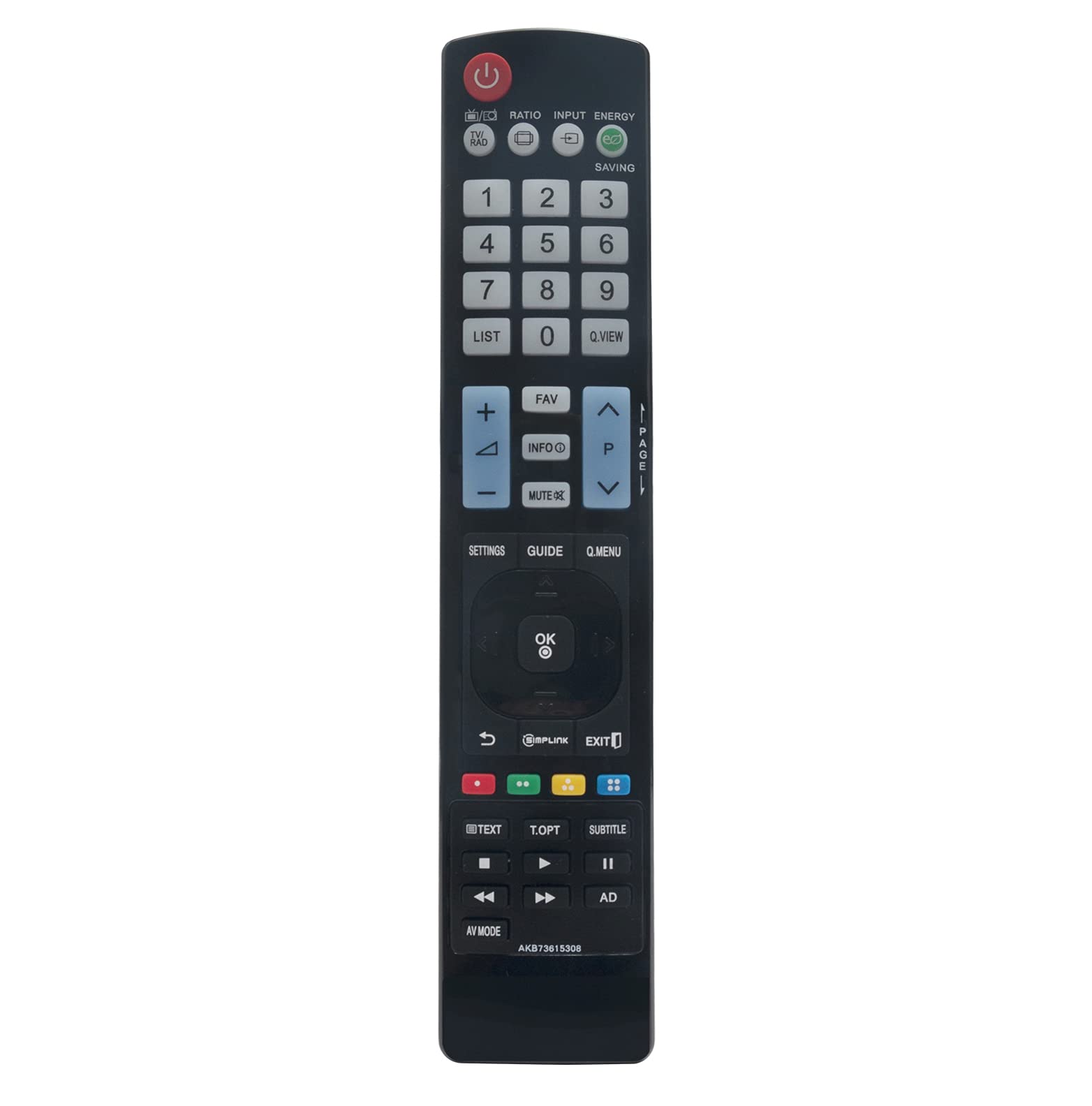 AULCMEET AKB73615308 Replaced Remote Control Compatible with LG Plasma LED TV 60PA6550 42PA450C 50PA450C 42PA4500 50PA4500 50PA4510 60PA5500
