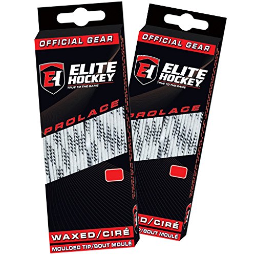 Elite Hockey Prolace Waxed Hockey Laces Set of 2 Pairs (White, 108