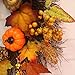 Fall Maple Leaf Pumpkin Wreath Christmas Artificial Wreath Front Door Decoration Thanksgiving Decorative Garland